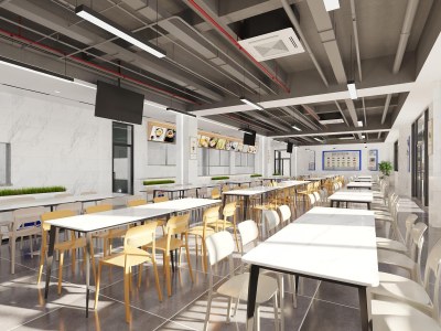 现代食堂3D模型下载